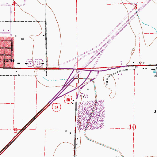 Topographic Map of Charleston Plaza, MO