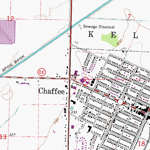 Topographic Map of Crossroads Shopping Center, MO