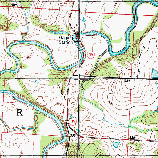 Topographic Map of Hackleman Corner Lake, MO