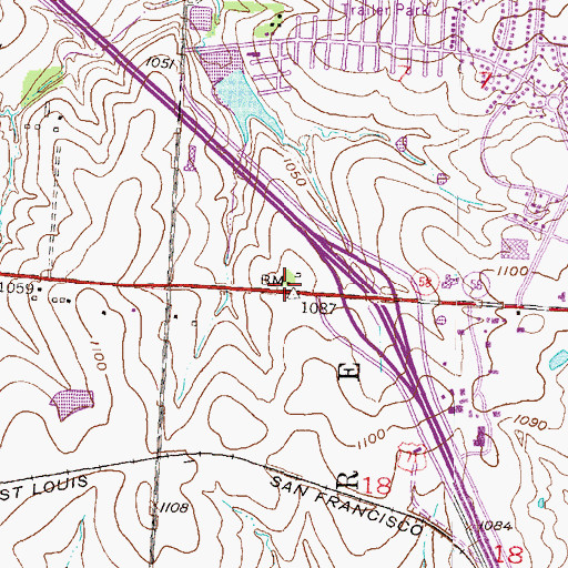 Topographic Map of Cedar Tree Square, MO
