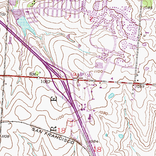 Topographic Map of Bel-Ray Plaza, MO