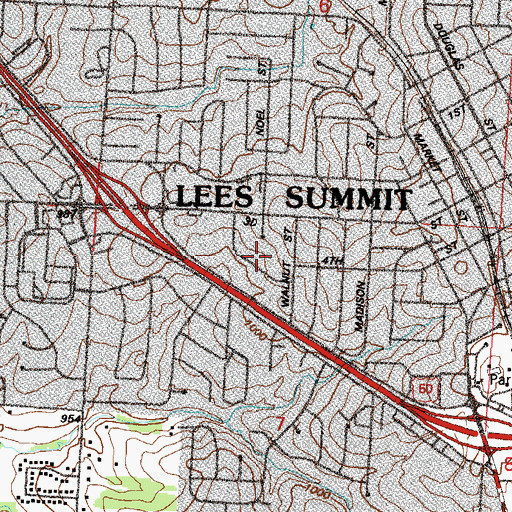 Topographic Map of Buckeye Square, MO