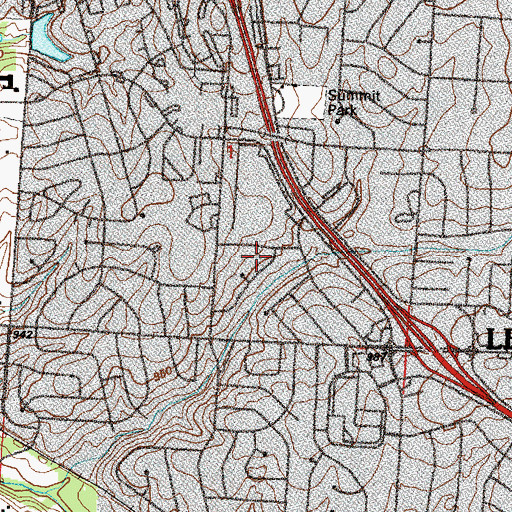 Topographic Map of Summit Shopping Center, MO