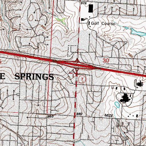 Topographic Map of Interstate Seventy Shopping Center, MO