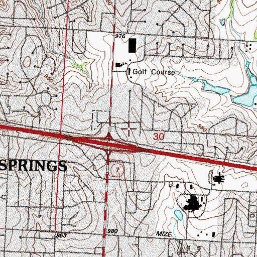Topographic Map of Jackson Grove Shopping Center, MO