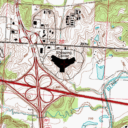 Topographic Map of Independence Center, MO