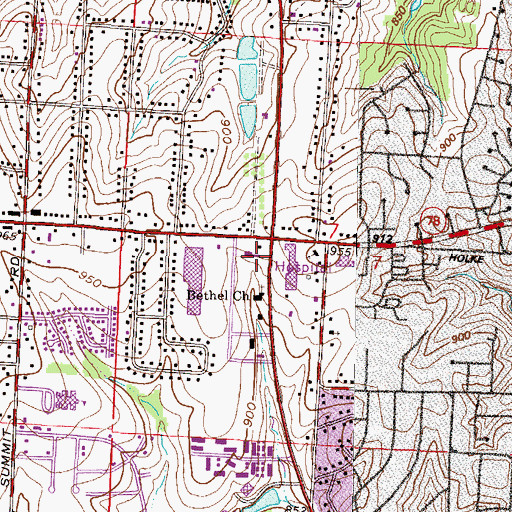 Topographic Map of Independence North Shopping Center, MO