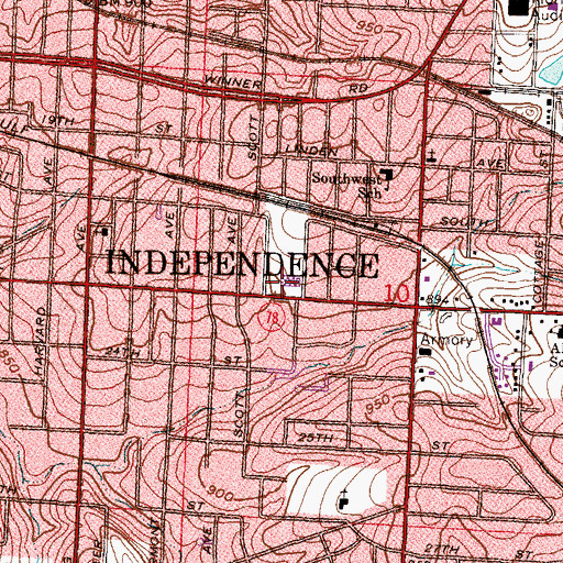 Topographic Map of Alton Plaza, MO
