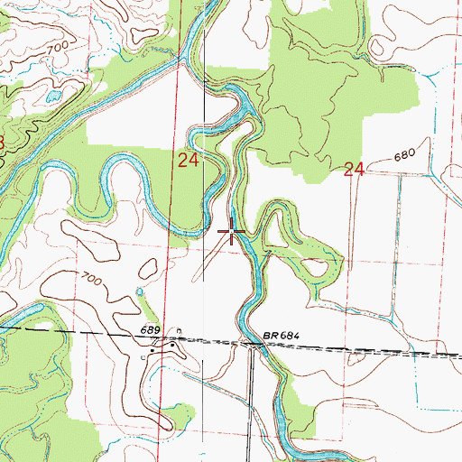 Topographic Map of Clear Fork Blackwater River, MO