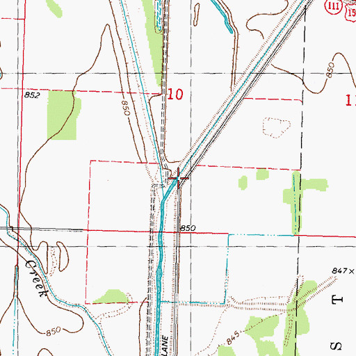 Topographic Map of Davis Creek Ditch, MO