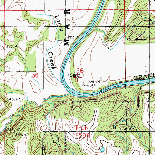 Topographic Map of Pattonsburg Lake, MO
