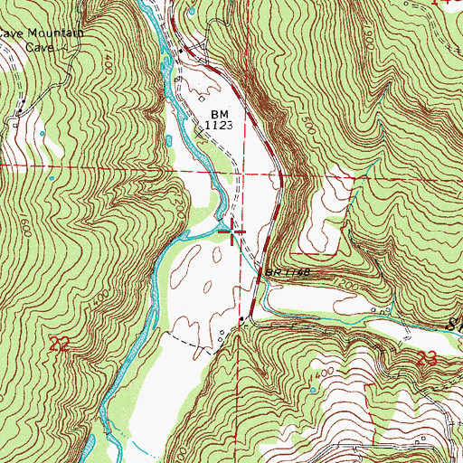 Topographic Map of Smith Creek, AR