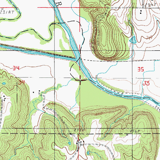 Topographic Map of Trenton Lake, MO