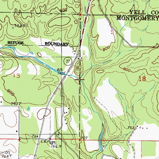 Topographic Map of Smith Creek, AR