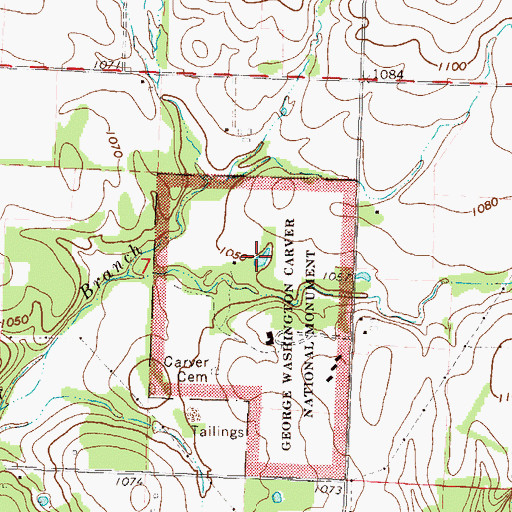 Topographic Map of Williams Pond, MO