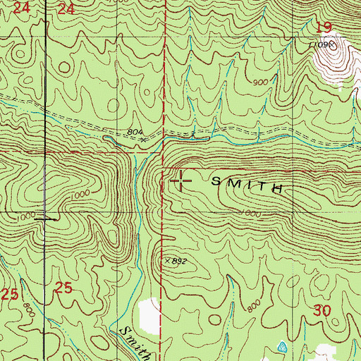 Topographic Map of Smith Mountain, AR