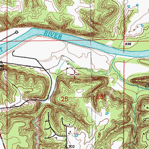 Topographic Map of Spillway Recreation Area, MO