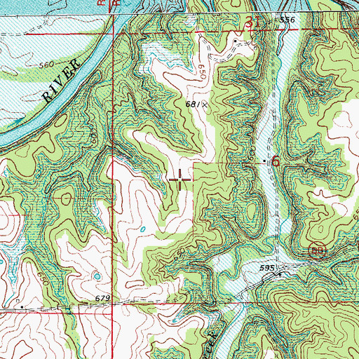 Topographic Map of Robert E Allen Recreation Area, MO