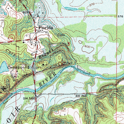 Topographic Map of Mark Twain Birthplace State Historic Site, MO