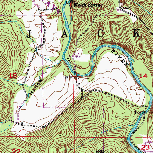 Topographic Map of Maggard Cabin, MO