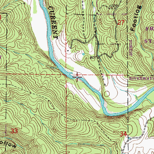 Topographic Map of Big Solution Hole, MO