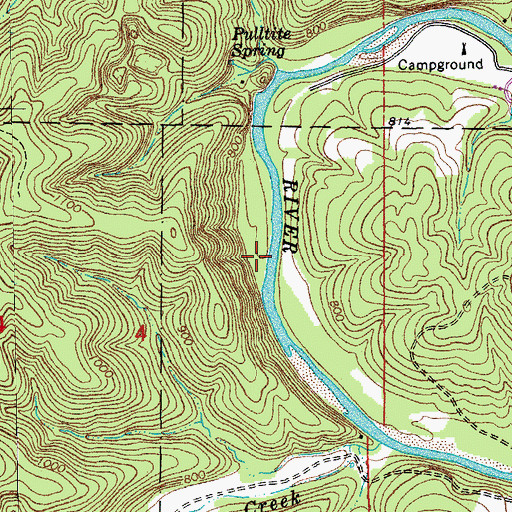 Topographic Map of Fire Hydrant Spring, MO