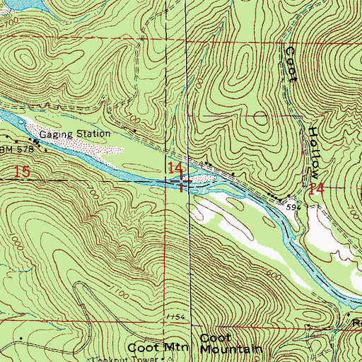 Topographic Map of Coot Chute, MO
