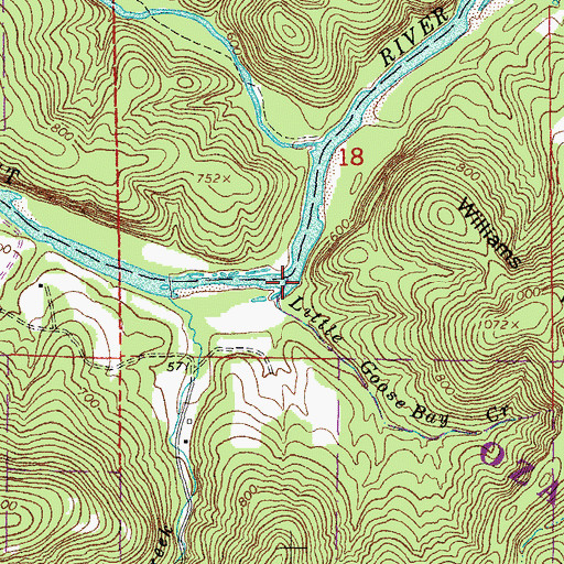 Topographic Map of Goose Bay, MO