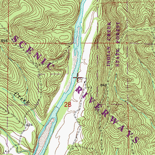 Topographic Map of Buttin Rock School, MO