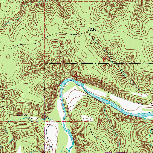 Topographic Map of Bee Bluff, MO