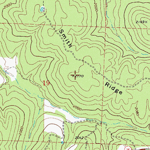 Topographic Map of Smith Ridge, AR