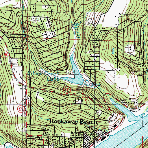 Topographic Map of Silver Creek Lake, MO