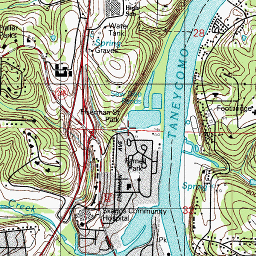 Topographic Map of Eiserman Park, MO