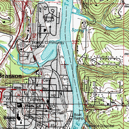 Topographic Map of North Beach Park, MO
