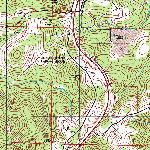 Topographic Map of Abundant Life Fellowship Church, MO