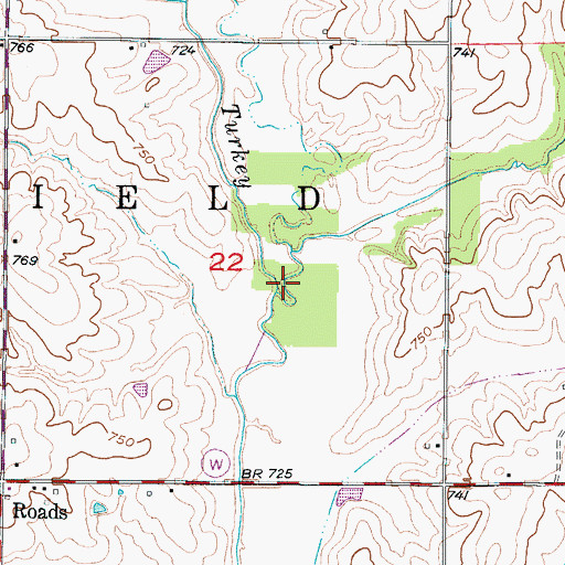 Topographic Map of Bee Branch, MO