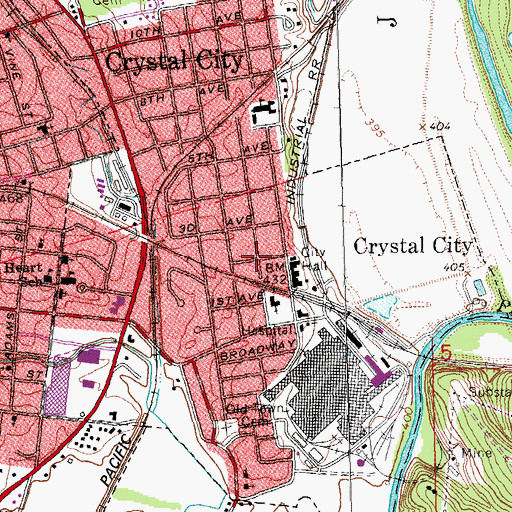 Topographic Map of Crystal City, MO