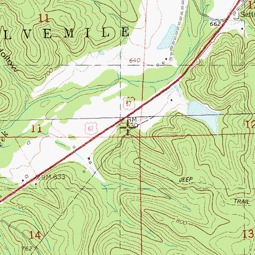 Topographic Map of Fairmont School (historical), MO