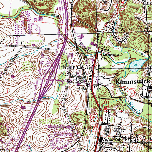 Topographic Map of Imperial, MO