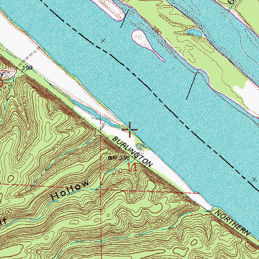 Topographic Map of Isle du Bois Creek, MO