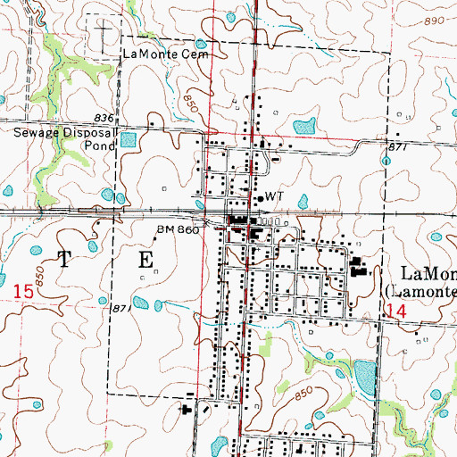 Topographic Map of La Monte, MO
