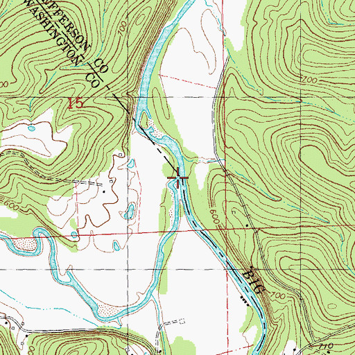 Topographic Map of Mineral Fork, MO