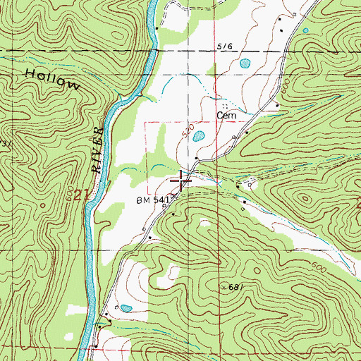 Topographic Map of Moore School, MO