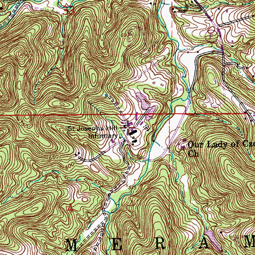 Topographic Map of Saint Josephs Hill Infirmary, MO