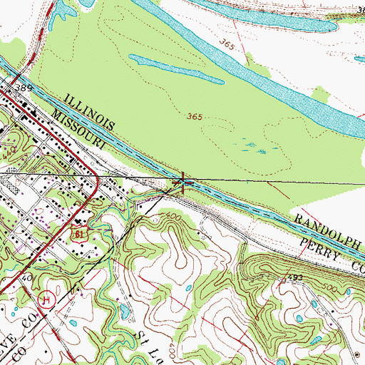 Topographic Map of Saint Laurent Creek, MO