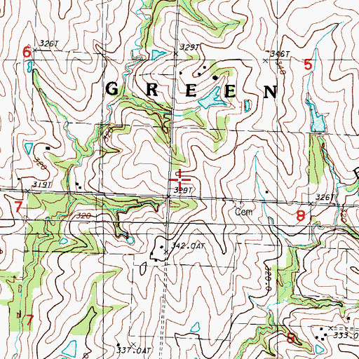 Topographic Map of Shell Grove School (historical), MO