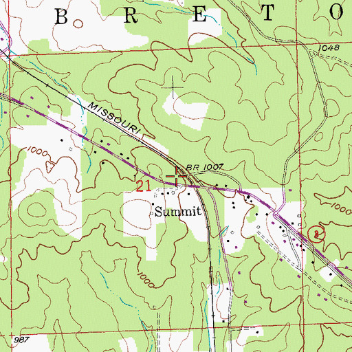 Topographic Map of Summit, MO
