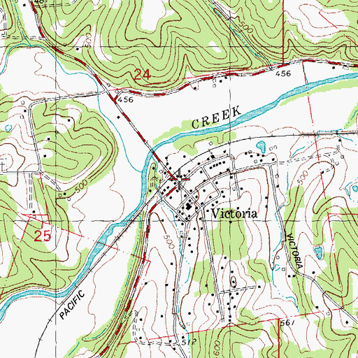 Topographic Map of Victoria, MO