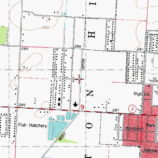 Topographic Map of West Ditch, MO