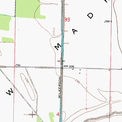 Topographic Map of Wilkerson Ditch, MO